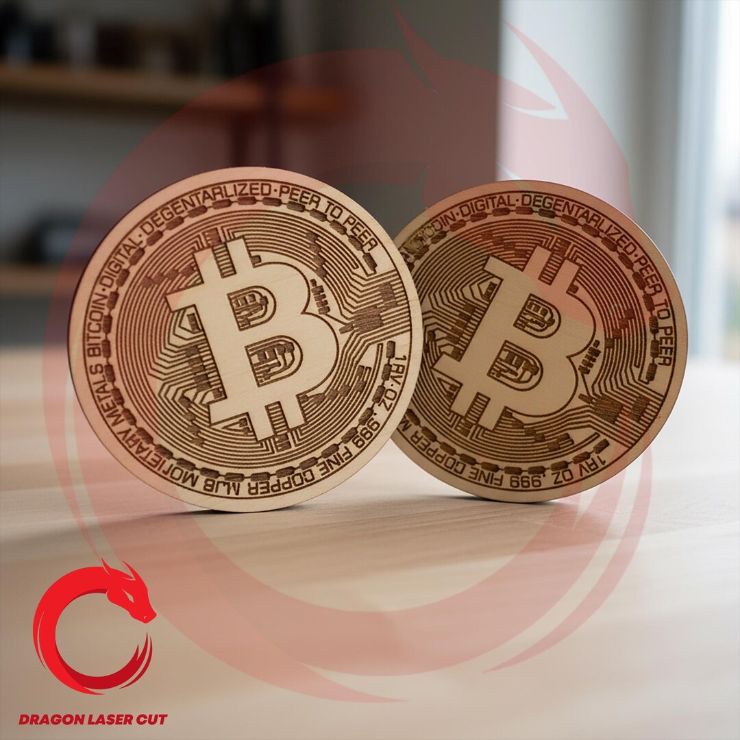 レーザーカットファイル、ビットコインシンボル、3Dおもちゃの暗号通貨コイン、SVGバンドル、GlowForge木製コイン、DXFベクターテンプレート、Eps、PDF、AI、CDR、CNCパターン  - Etsy 日本