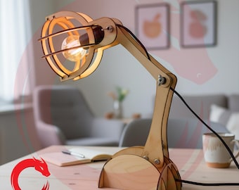Laser cut files Wooden table Lamp 3 mm SVG bundle glowforge wood lamp Vector template puzzle Dxf Pdf Eps Cdr cnc pattern