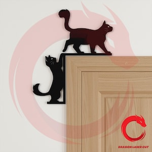 Laser cut Cat Trim Corner for door SVG bundle glowforge wood drawer svg files Vector laser template puzzle file Dxf Ai Eps cnc pattern
