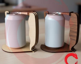 Laser cut SVG Template handle holder for tin can assembly 3D model Wood model cutting file Vector files Dxf Eps Pdf Png Ai cnc