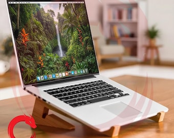 Laser geschnitten Laptop Ständer Halter SVG Bundle Glühschmiede Holz Macbook Ständer DXF-Dateien Vektor Vorlage Cnc-Datei Ai Eps Muster