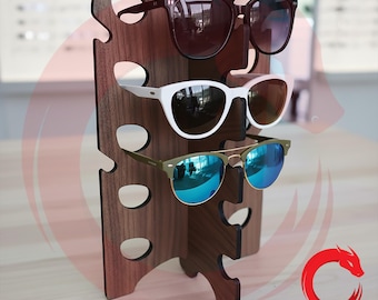 Laser cut stand for glasses SVG glowforge wood organizer glases stand DXF files Vector cutting template file Eps Pdf cnc pattern