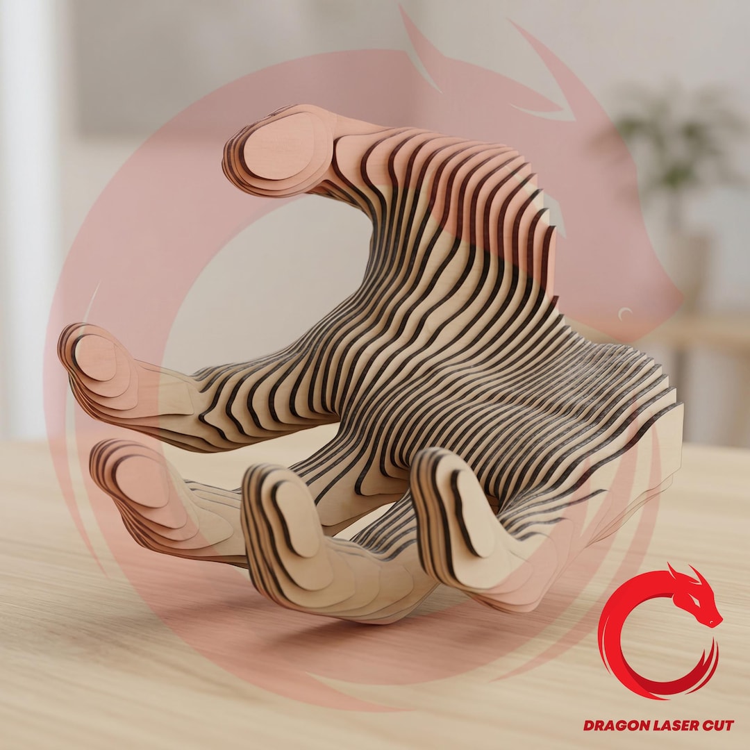 Laser Cut Wooden Human Hand 3d Puzzle SVG Glowforge Wood Cutting