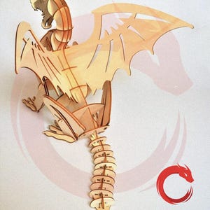 Pakiet 3D Dragon Laser Cut Puzzle SVG | Glowforge, CNC, Drewno, Mdf, Akryl | Pliki DXF, PDF, Eps, Wektorowe | Szablon do cięcia laserowego do samodzielnego wykonania