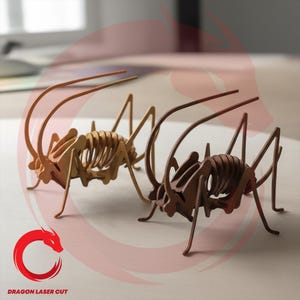 Laserskärning Cricket insekt bugg 3D-pussel SVG bunt glowforge träfiler Vektor laserfil DXF Pdf Eps CNC drakemönster