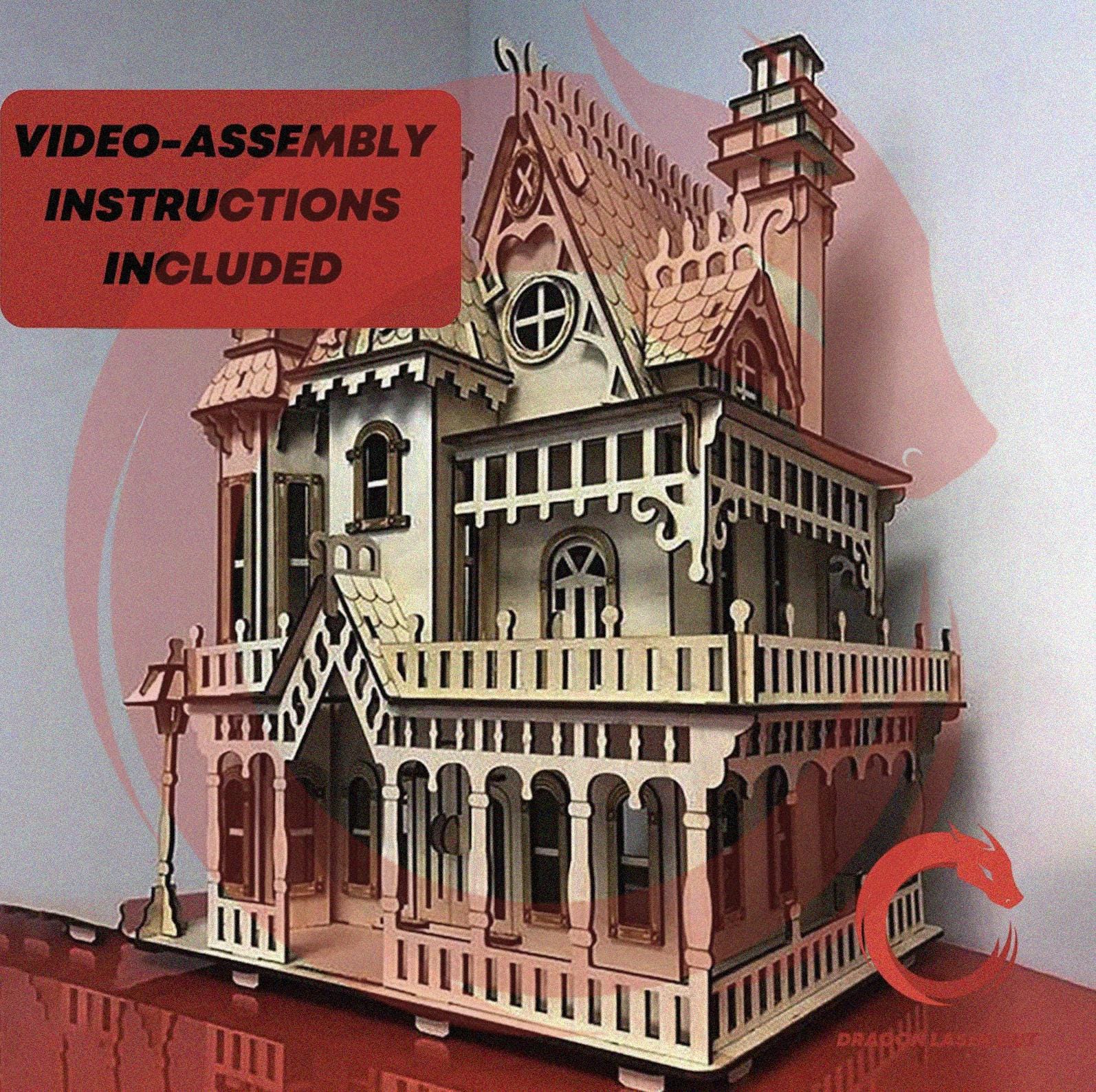 Laser cut files Castle 3mm assembly wooden model educational toy SVG bundle Vector laser template puzzle for kids Dxf Eps Pdf Cdr Ai Svg cnc