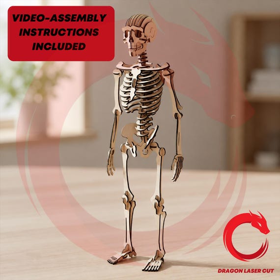 Laser Cut File Halloween Three-dimensional Human Skeleton Puzzle