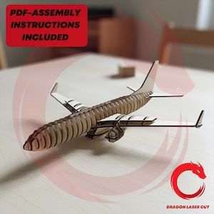 Avión cortado con láser, modelo 3D, juguete, paquete SVG, dirigible de madera, archivos SVG, plantilla láser vectorial, rompecabezas, archivo cortado con láser, DXF, Eps, CDR, patrón CNC