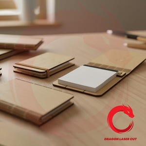 Laser cut wooden folding booklet notebook cover  SVG glowforge wood covers Vector laser template puzzle file DXF Pdf Png Eps cnc