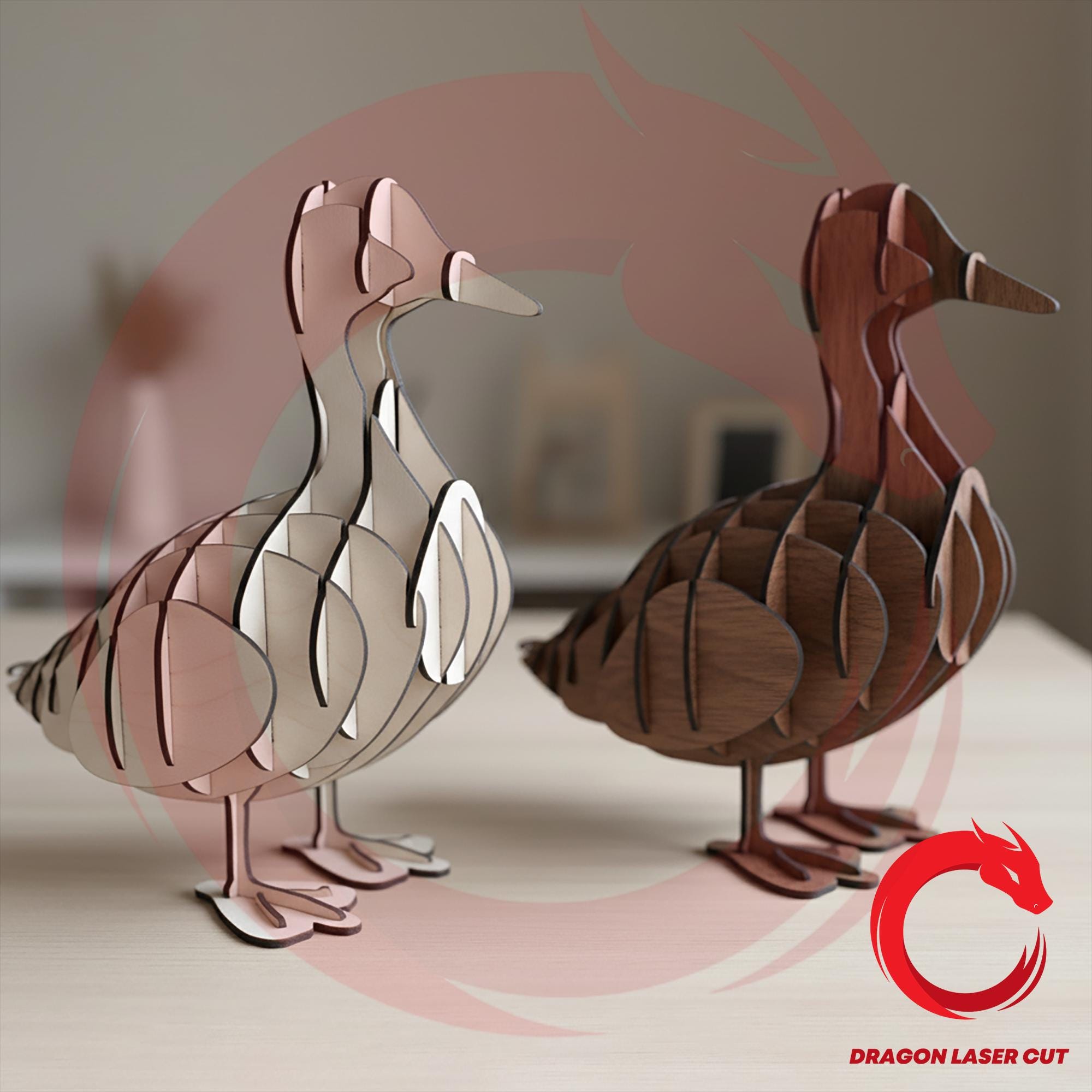 Laser Cut Duck 3mm 3d Puzzle SVG Bundle Glowforge Wood Animal Files ...