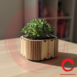 レーザーカット植木鉢 3 mm SVG テンプレート 3Dモデル 木製植木鉢オーガナイザーバンドル ベクターファイル Dxf Eps Pdf Png Ai cnc