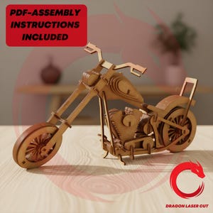 Laser cut motorcycle toy SVG bundle wood vehicle files Vector template puzzle file Dxf Ai Eps Cdr patern cnc