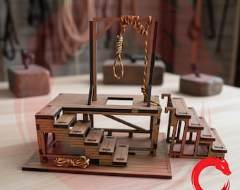 Laser cut Mini Gallows guillotinel SVG bundle glowforge wood terrain svg files Vector template cutting file Dxf Pdf Eps Cdr cnc pattern