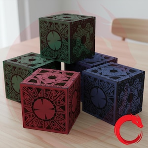 Laser cut Hellraiser Puzzle Box SVG bundle glowforge wood Hell cube files Vector template cut Dxf Pdf Eps Cdr cnc pattern image 3
