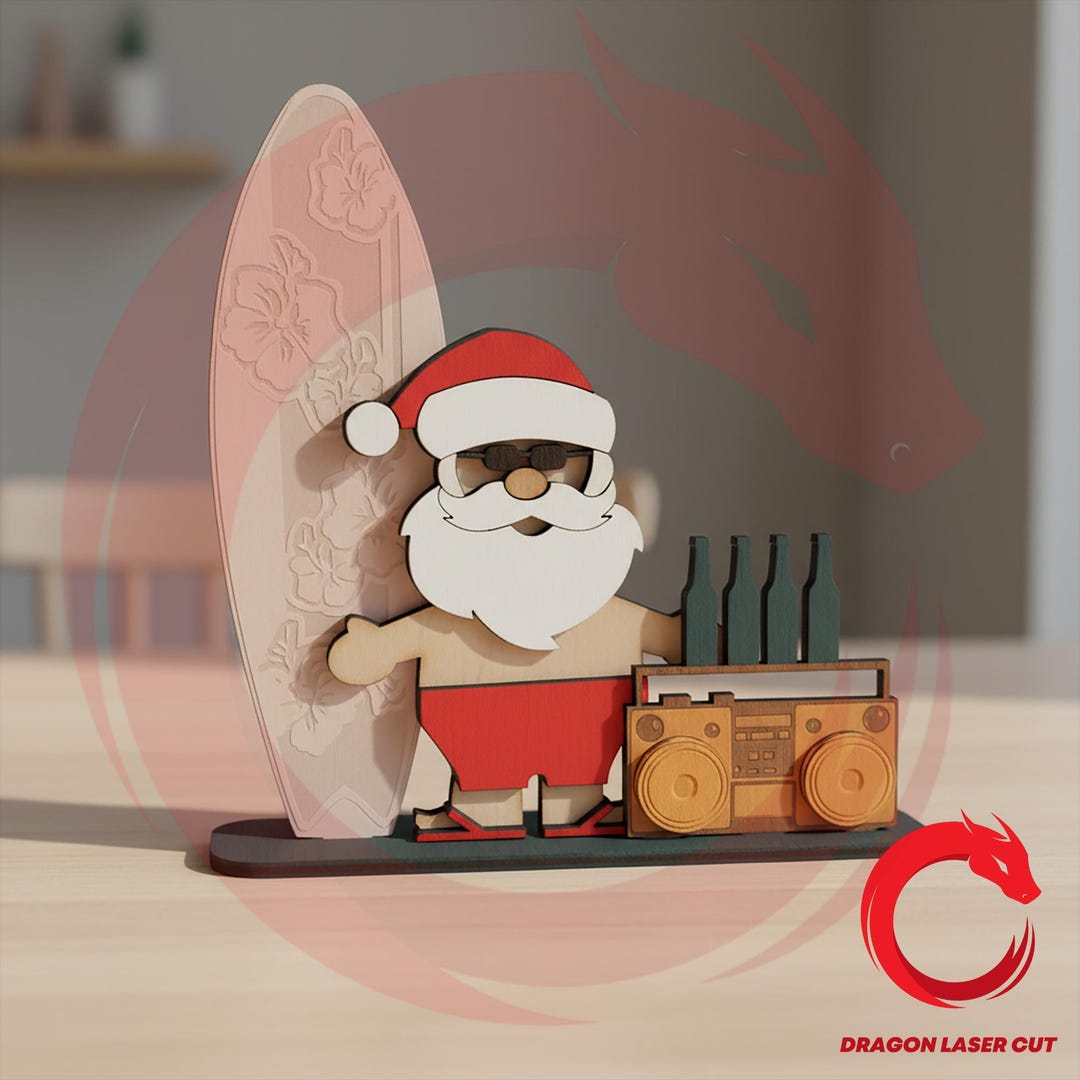 Laser Cut Summer Santa Christmas Santaclaus Decorations 3d Puzzle SVG ...