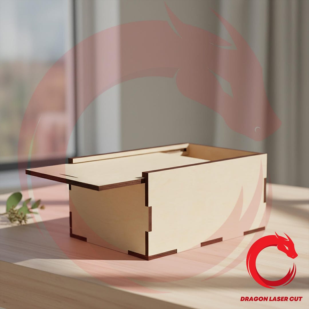 Laser Cut Slider Box 10x20x5 Cm SVG Glowforge Wood Storage Box Files ...