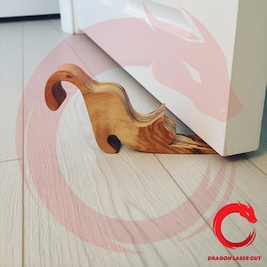 Laser cut Cat Wooden Door Stop Wedge SVG bundle glowforge wood stopper svg files Vector laser template puzzle file Dxf Ai Eps cnc pattern