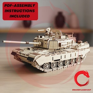 Archivos vectoriales para corte láser de tanque Kayman de 3 mm, rompecabezas 3D, SVG, coche de juguete de madera, archivo de corte DXF, AI, EPS, CDR, patrón CNC