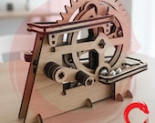 Laser cut file Svg Template Mechanical Wooden Marble Run 3 mm assembly model toy ball run Vector puzzle Dxf Eps Pdf Png cnc