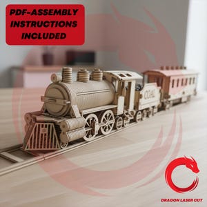 Laser cut train toy SVG wood vehicle car files Vector cutting template puzzle cnc file Dxf Ai Eps Cdr patern cnc