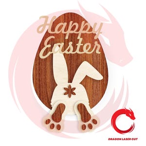 Puzzle 3D coniglietto pasquale tagliato al laser SVG bundle glowforge legno coniglio file DXF modello vettoriale file tagliato al laser Dxf Eps Pdf Cdr cnc