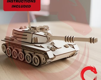 Laser cut tank 3mm 3d puzzle model SVG wood toy car files Vector template puzzle cutting file Dxf Ai Eps Cdr patern cnc