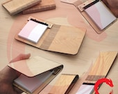 Laser cut wooden folding booklet notebook cover SVG glowforge wood covers Vector laser template puzzle file DXF Pdf Png Eps cnc