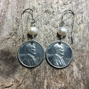 Steel 1943 Lincoln Penny Earrings