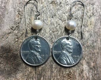Steel 1943 Lincoln Penny Earrings