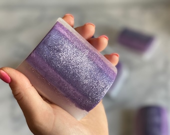 Sugared Violet || Shampoo and Body Wash ||  Glycerin Hot Process || Organic || Solid Bar