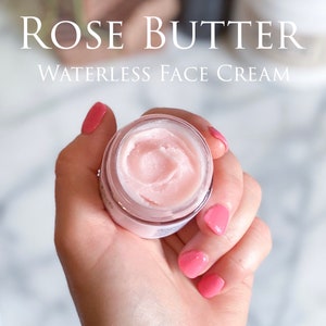 Organic Rose Butter Solid Balm  || Waterless Lotion || Beeswax Cream