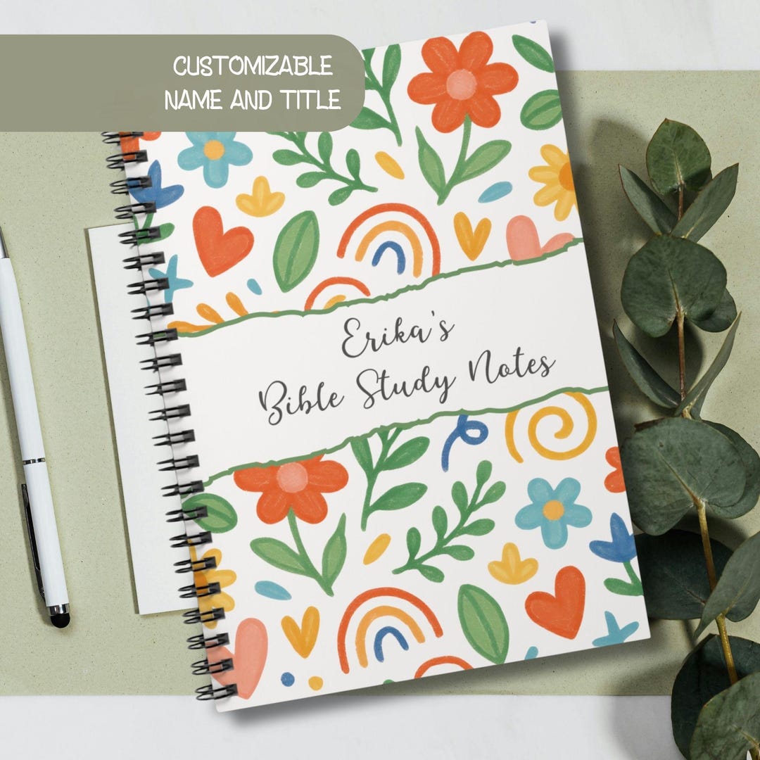 Personalized Floral Bible Study Notebook, Boho Botanical Faith Journal ...
