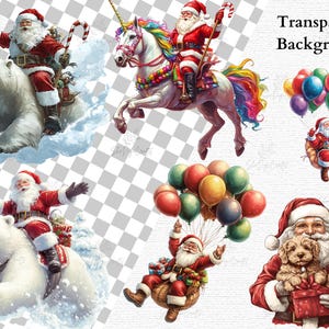 Funny Santa flying through space in a rocket, wearing a spacesuit, perfect for unique Christmas or cosmic holiday-themed sublimation.
