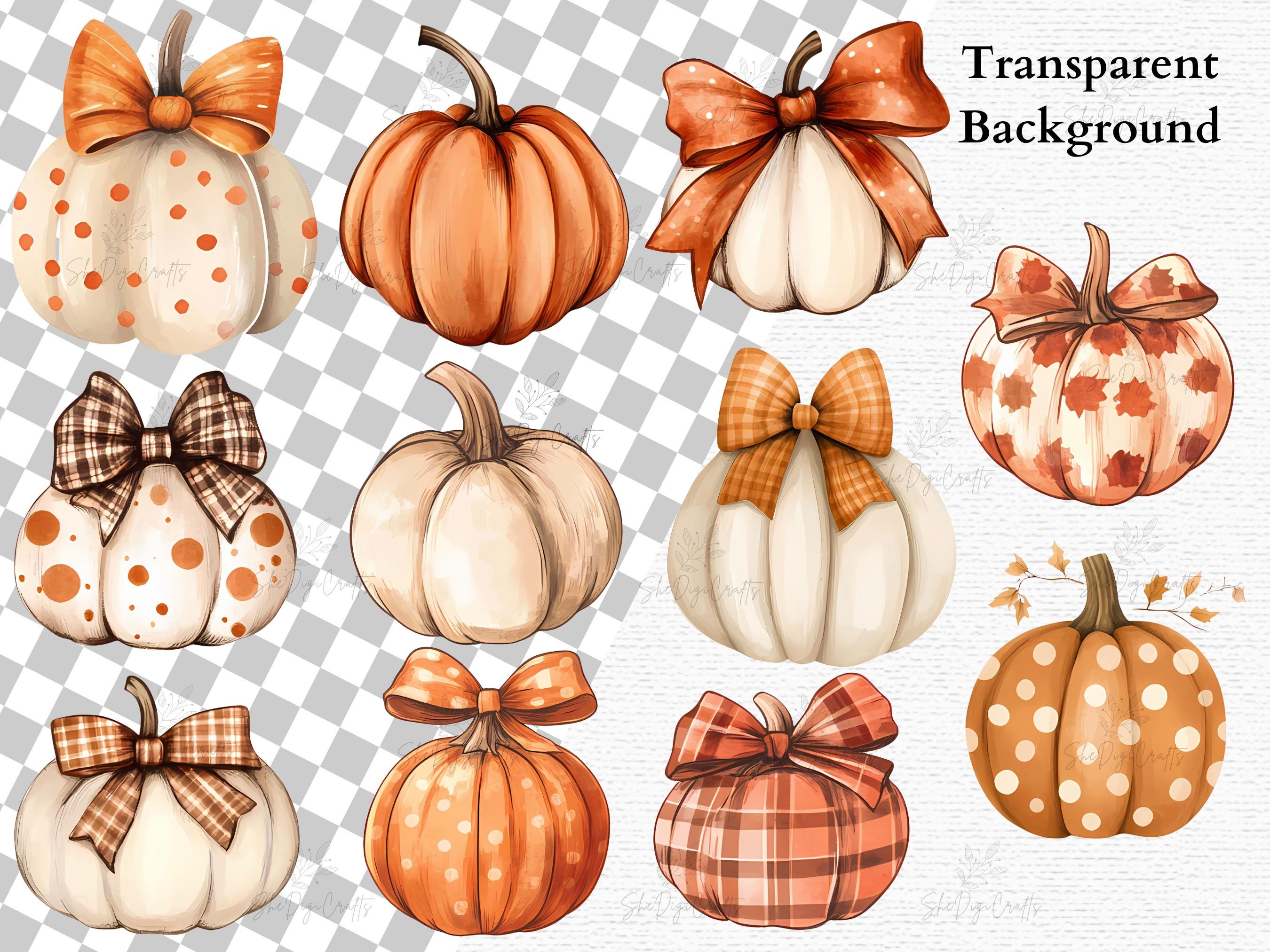 50 Set Fall Pumpkins Clipart PNG Autumn Watercolor Thanksgiving Art ...