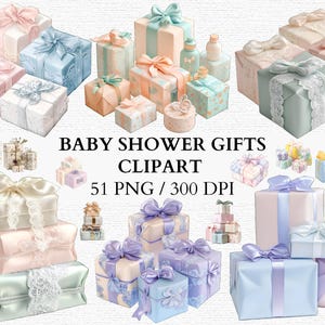 Cadeaux pastel pour baby shower