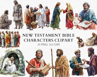 Neues Testament Bibel Clipart Christian PNG Jesus Apostel Bibel Geschichte Zeichen Religiöse Kunst Printable Sofortiger Download Kommerzielle Nutzung