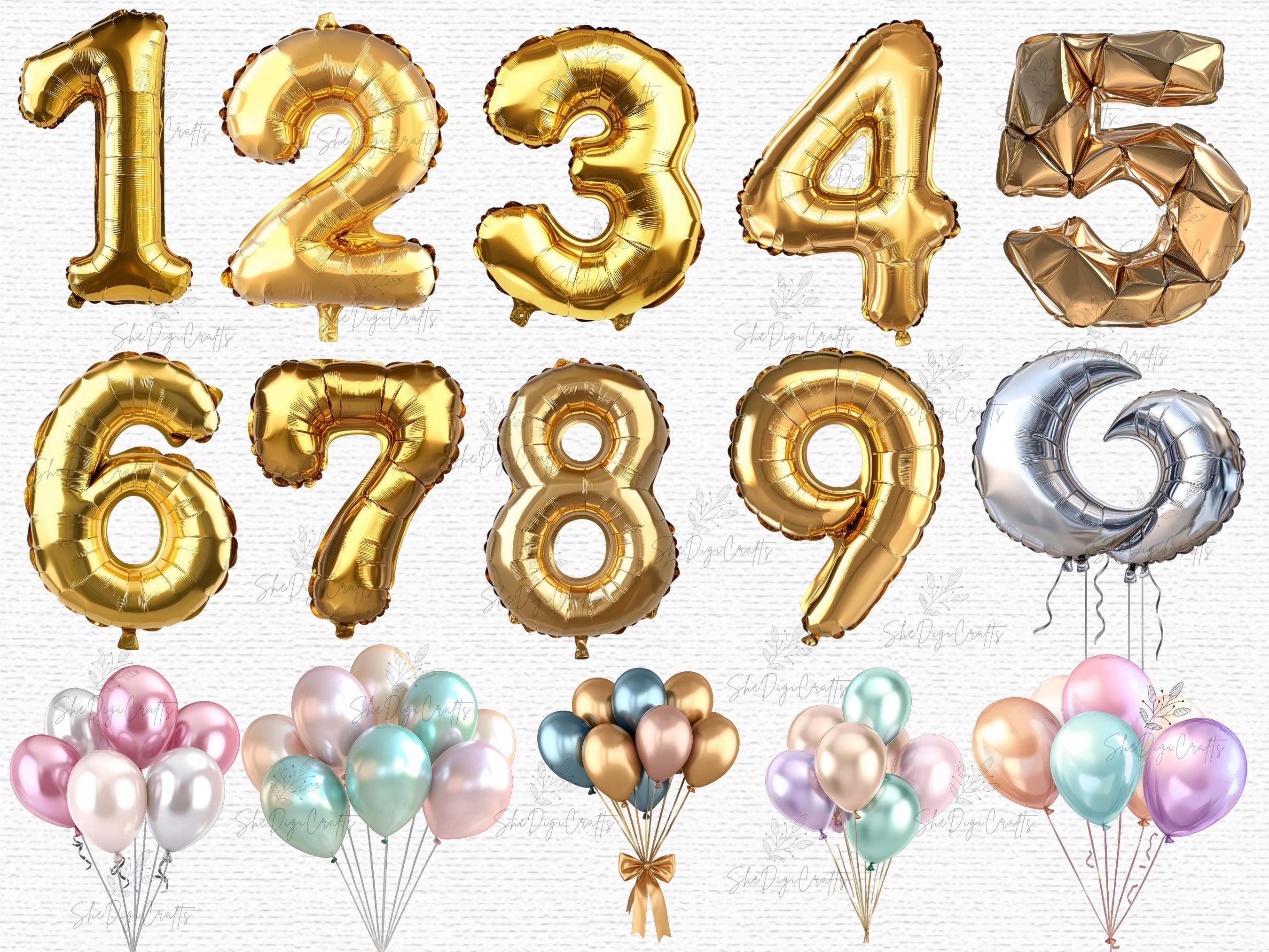 Balloon Clipart Bundle Party PNG Metallic Pastel Balloons Birthday ...