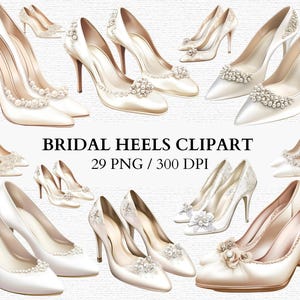 Braut Heels PNG Clipart Elegante High Heels Hochzeitsschuhe Digitales Design für Einladungen Karten Brautparty Dekorationen und Printables
