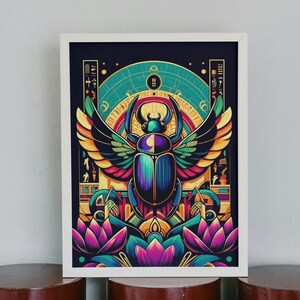 Egypt Art Poster Scarab - Scarab Beetle Print - Middle Eastern Art - Egypt Art - Cultural Art Print - Wall Decoration - Egyptian Art