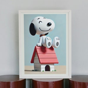 Dog Cartoon Print - Children Bedroom Poster - Cartoon Art - Snoopy - Fun Print - Cartoon Dog - Comic book Art - Professional Art Print
