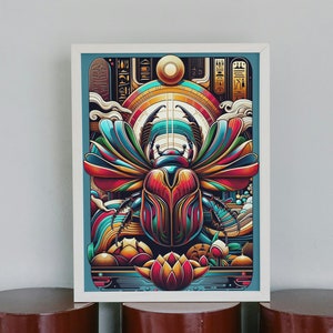 Egypt Art Poster Scarab - Scarab Beetle Print - Middle Eastern Art - Egypt Art - Cultural Art Print - Wall Decoration - Egyptian Art