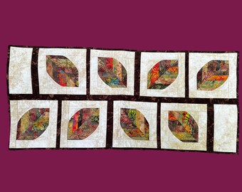 Handcrafted Fall Quilted Table Runner Thanksgiving Fall Decor