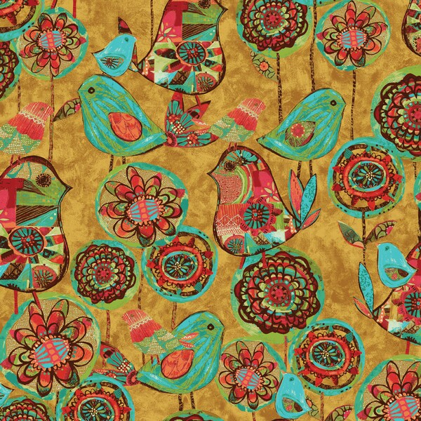 Bird Field Fabric ONLY 1 Yard left