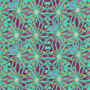 Aqua Flower Fabric image 2