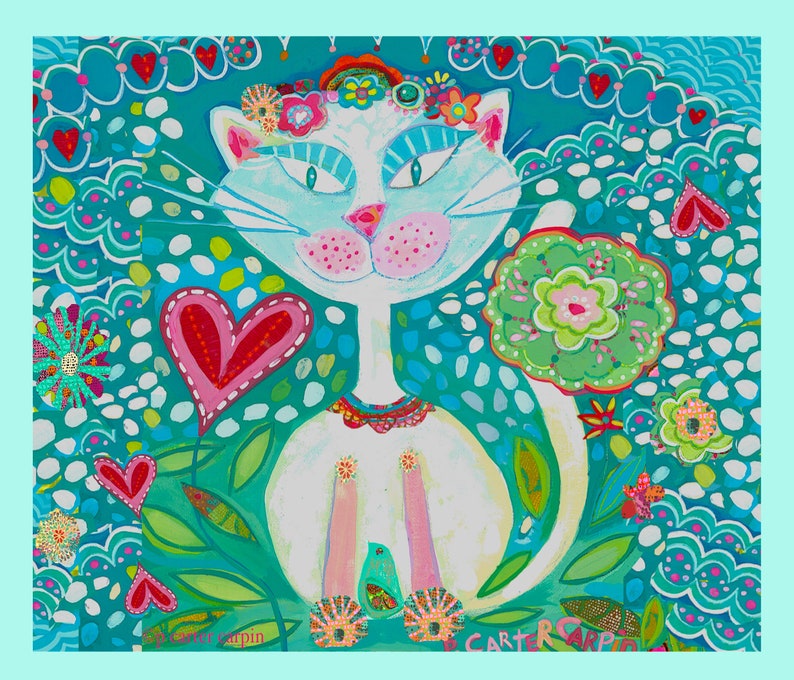 Michele cat fabric panel image 2