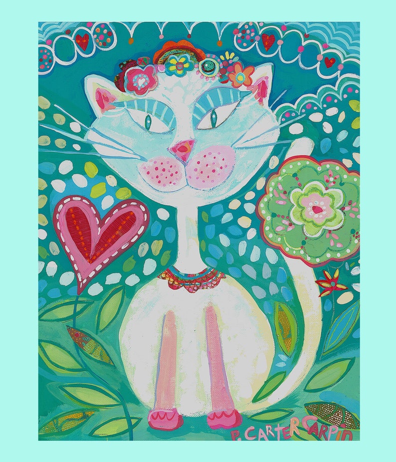 Michele cat fabric panel image 1