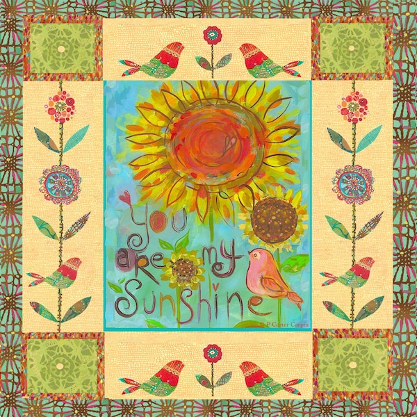 You Are My Sunshine Quilt Panel Etsy