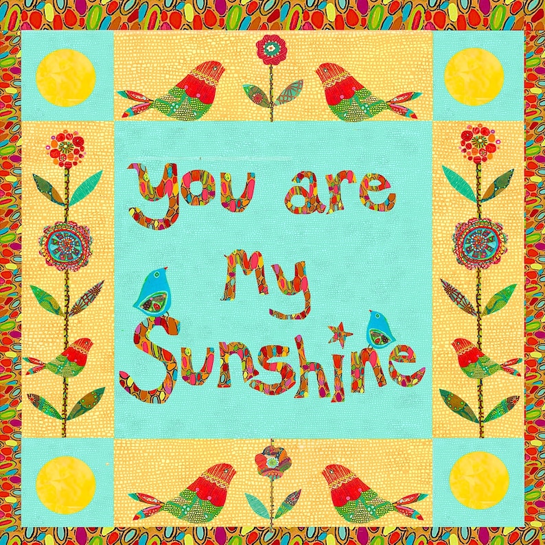 You Are My Sunshine Fabric Panel Etsy UK