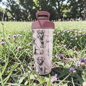 Schnauzer BlenderBottle Shaker Cup – Engraved Dog Wrap – 24oz Insulated Stainless Steel – Gift for Dog Lovers image 5