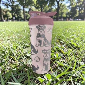Mini Schnauzer BlenderBottle Shaker Cup – Graverad Hundförpackning – 740 ml Isolerat Rostfritt Stål – Present till Hundälskare bild 6